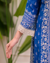 Liha Fashion - Royal Indigo Mirror Muslin Suit Set
