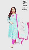 Gulabi Jaipur – Aqua Pink Blossom | Cotton Anarkali Suit Set