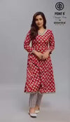 Gulabi Jaipur – Crimson Peacock Vibe | Cotton Anarkali Suit Set