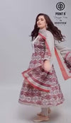 Gulabi Jaipur – Rust Maroon Medallion | Cotton Anarkali Suit Set